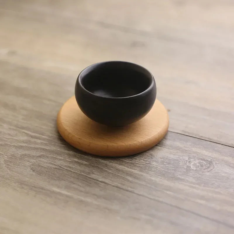 1PCS Solid Walnut Wood Coaster Round Beech Cup Mat