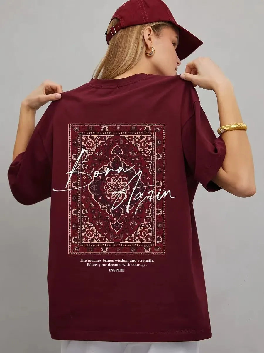 Graphic 100% Cotton Short Sleeve Oversized T-shirt