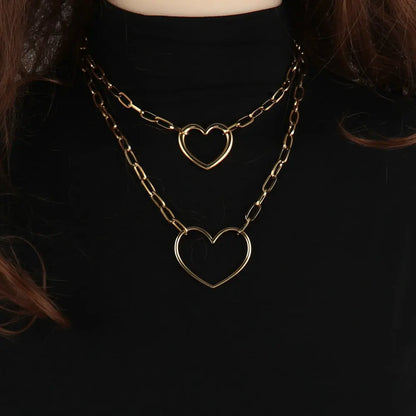 316L Stainless Steel Choker Heart Clavicle Chain Necklaces