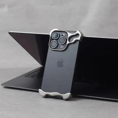 Irregular Metal Bumper Phone Case For IPhone Film Protect Bare Aluminum Shockproof Cover