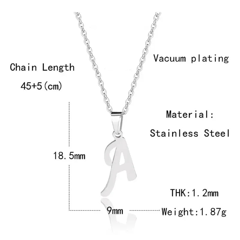 Letter Stainless Steel Letter Glossy Choker Necklaces