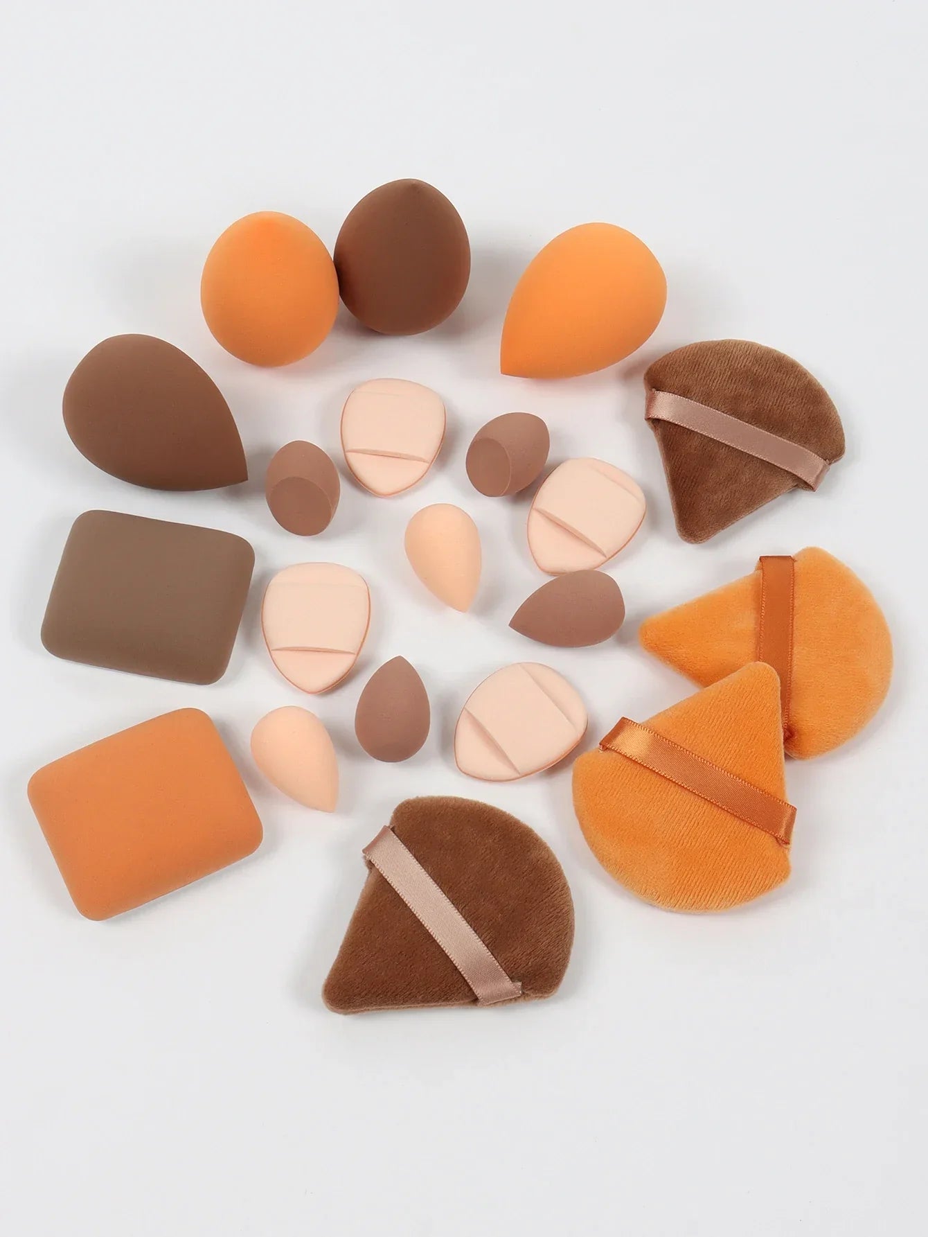 20 Pcs Pink Makeup Sponge and Makeup Puff Set