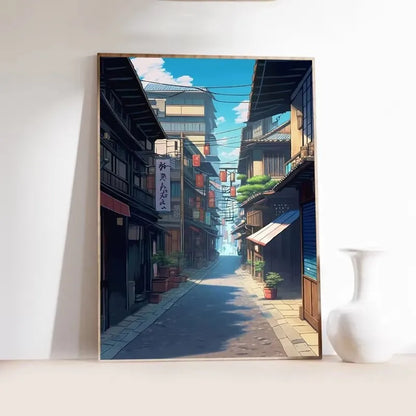 Japanese Tokyo Teahouse Cartoon Canvas Print