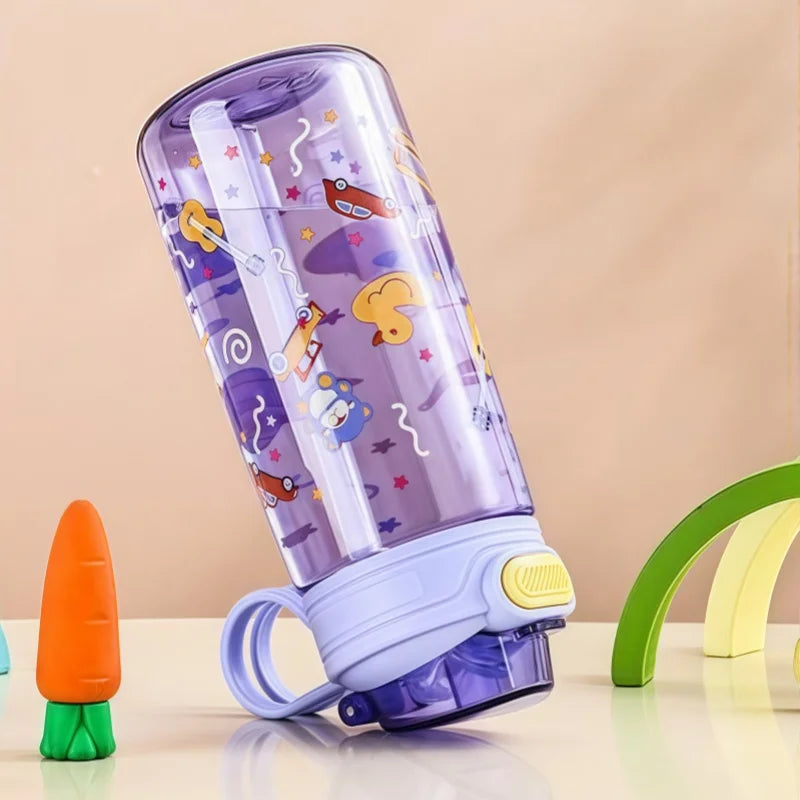 550ml Kids Cartoon Animal Water Bottle with Safety Lock
