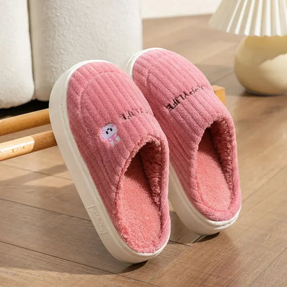 Anti Slip Thick Soled Cotton Slippers