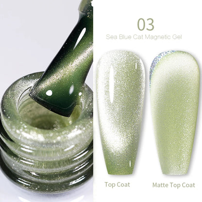 Sparkling Glass Bead Cat Magnetic Gel Nail Polish