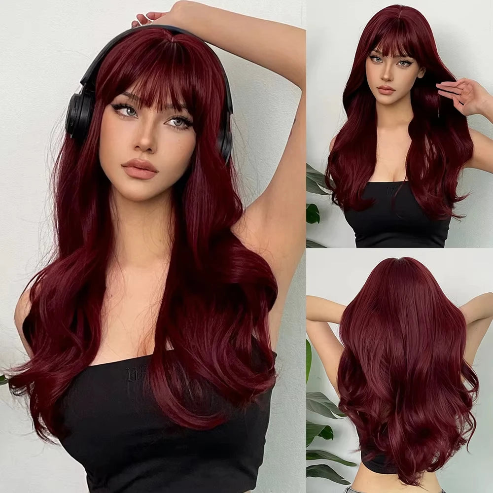Short Bob Burgundy Straight Synthetic Wig