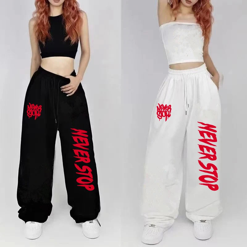 Black White Sweatpants Street Dance Hip-hop Sports Pants