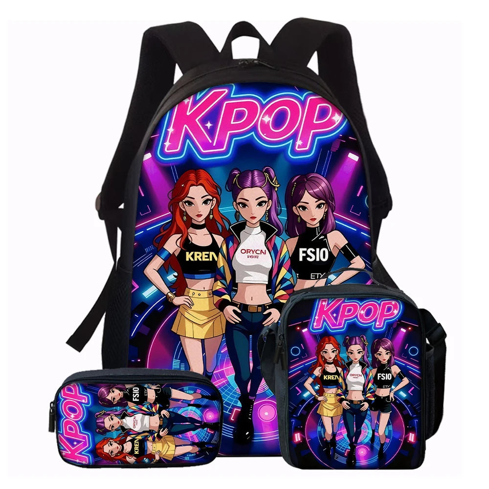 1-5pcs K-POP Group Print Backpack Set Lightweight Daily Large Capacity