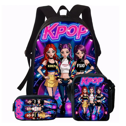 1-5pcs K-POP Group Print Backpack Set Lightweight Daily Large Capacity