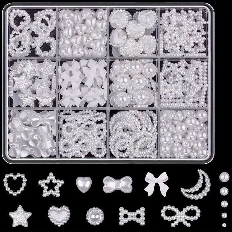 500PCS 3D Nail Art Decoration Kit with Resin Bows