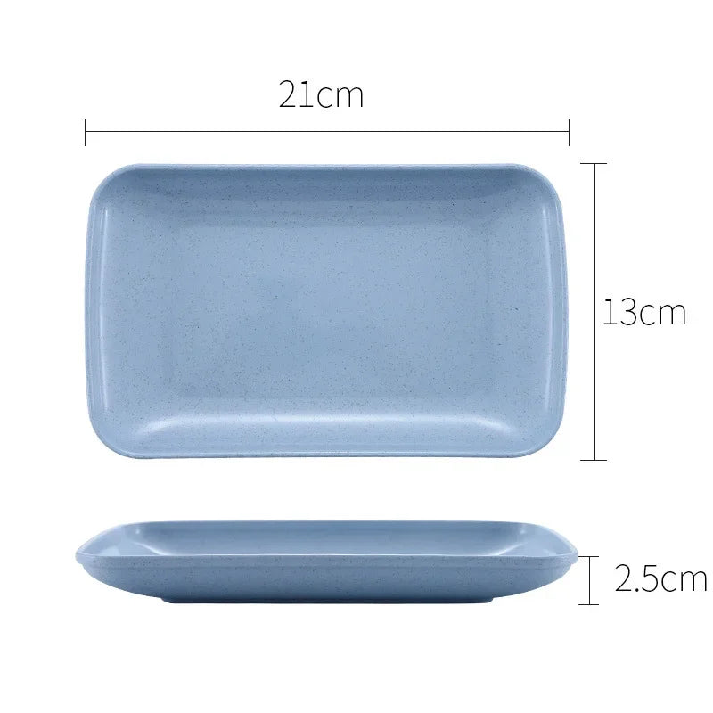 Creative Wheat Straw Rectangular Plate