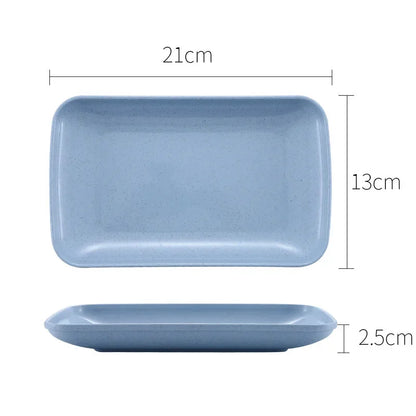 Creative Wheat Straw Rectangular Plate