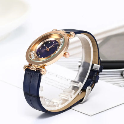 Ultra-thin rhinestone quartz watch