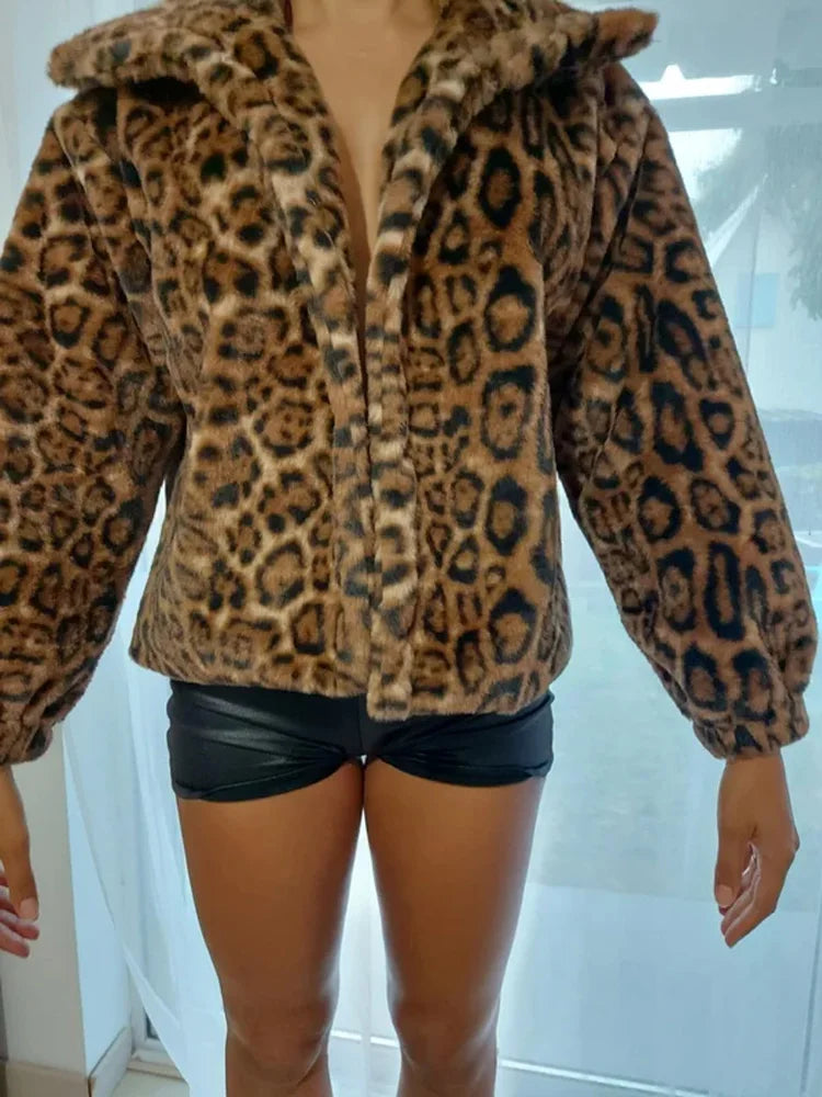 Casual Loose Leopard Coats Jackets
