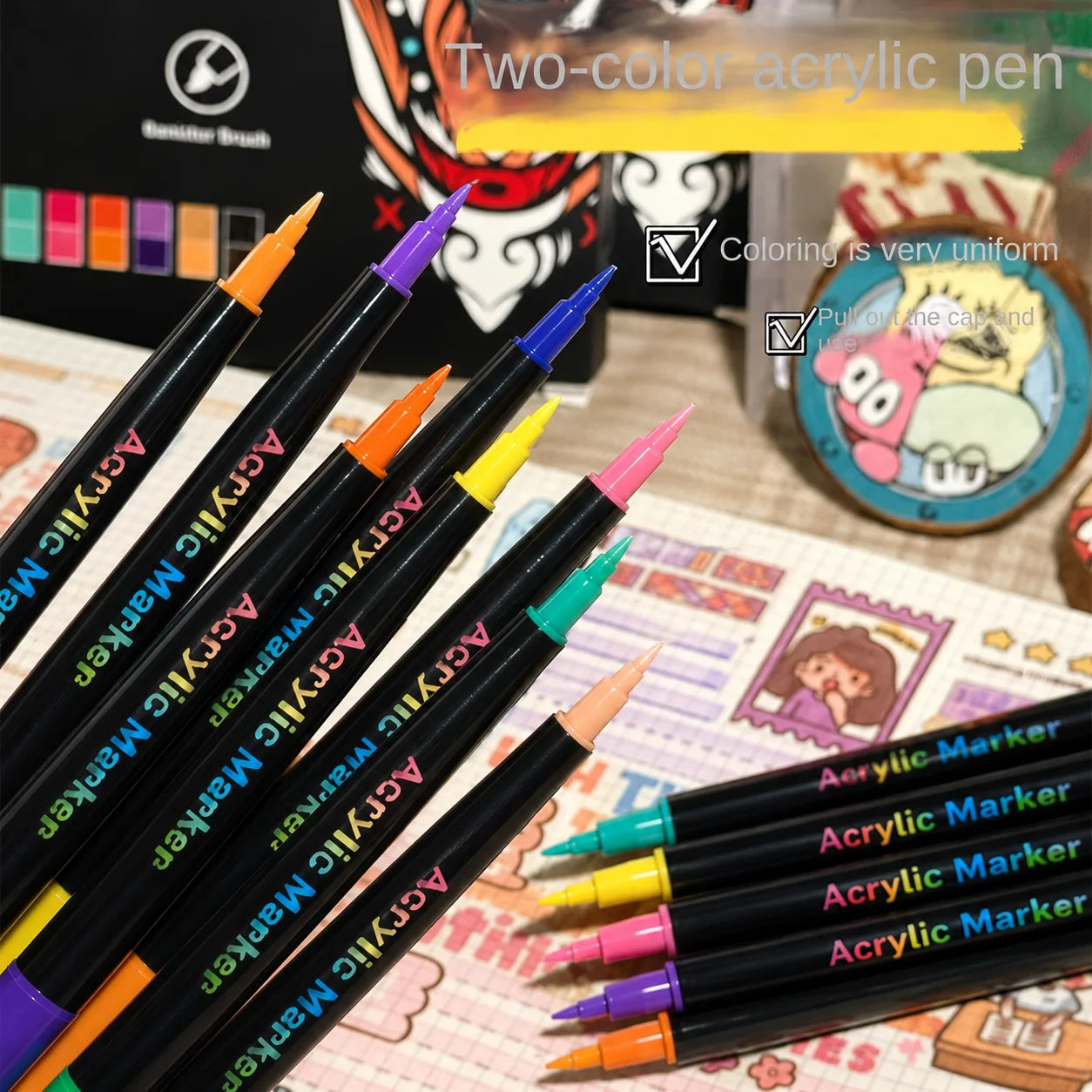 Professional Art Use 24/48-Color Acrylic Paint Markers