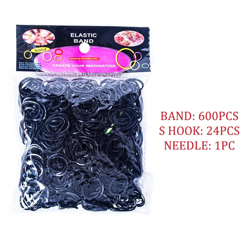 600pcs/lot Colorful Loom Rubber Wristbands Making Kit