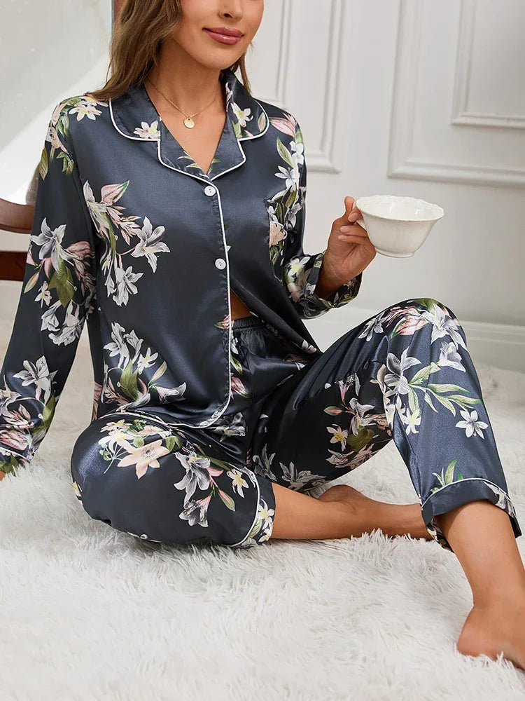 Cartoon Print Pajama Sleepwear Set