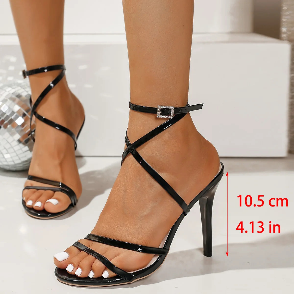 11Cm Gold High Heels Sandals
