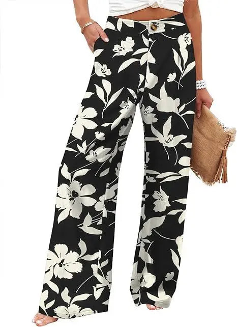 Cotton-Linen Casual Lightweight Elastic Waist Lounge Pants