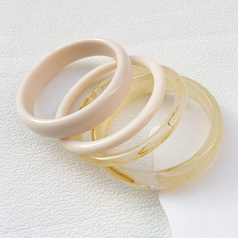 4-Piece Marble Acrylic Resin Bracelet
