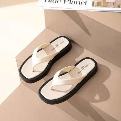 Mixed Platform Flip Flops Thick Bottom Slippers