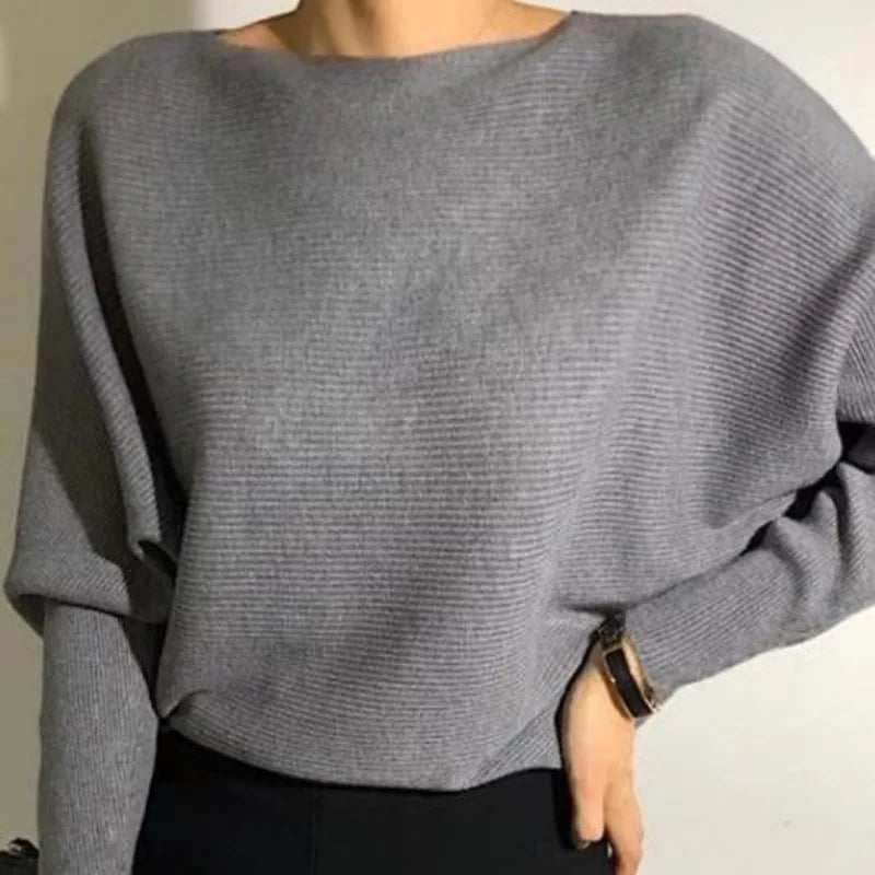 suéter grueso de manga murciélago