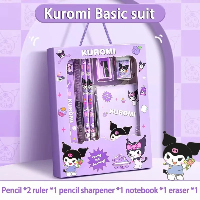 12PCS  Stationery Melody Pencils Erasers Rulers School Set