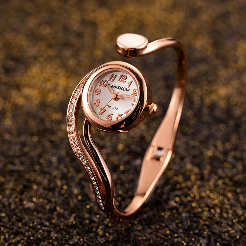 Luxury Elegant Silver Gold Stainless Steel Bracelet Watches