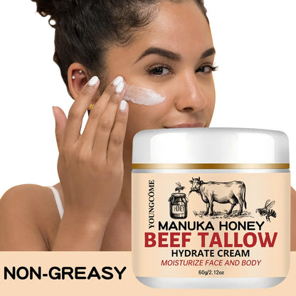 Beef Tallow Honey Balm Moisturizing Hydrating Face Cream