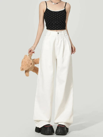 Y2K Korean Style High Waisted Wide Leg Jeans