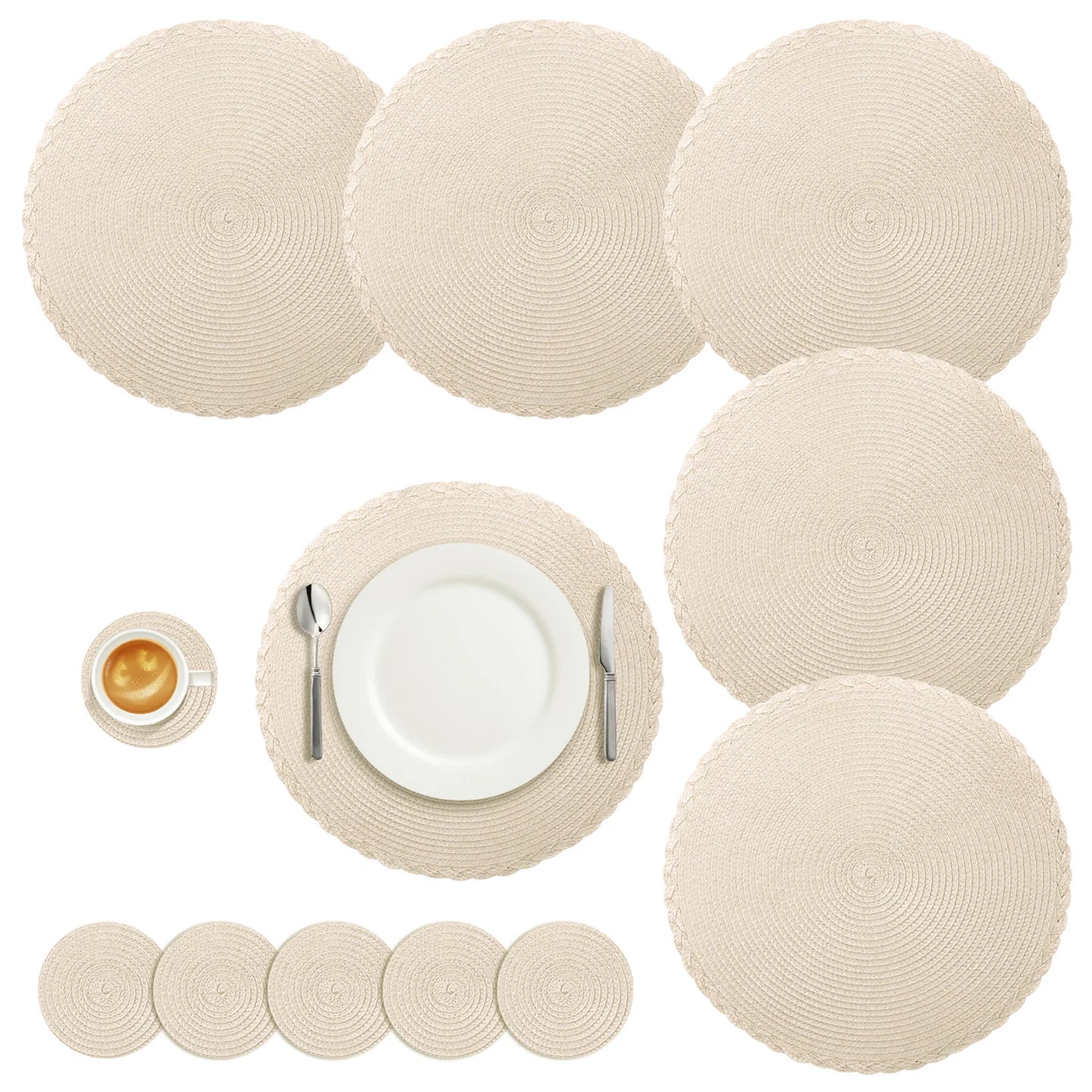 Round Braided Placemats Set