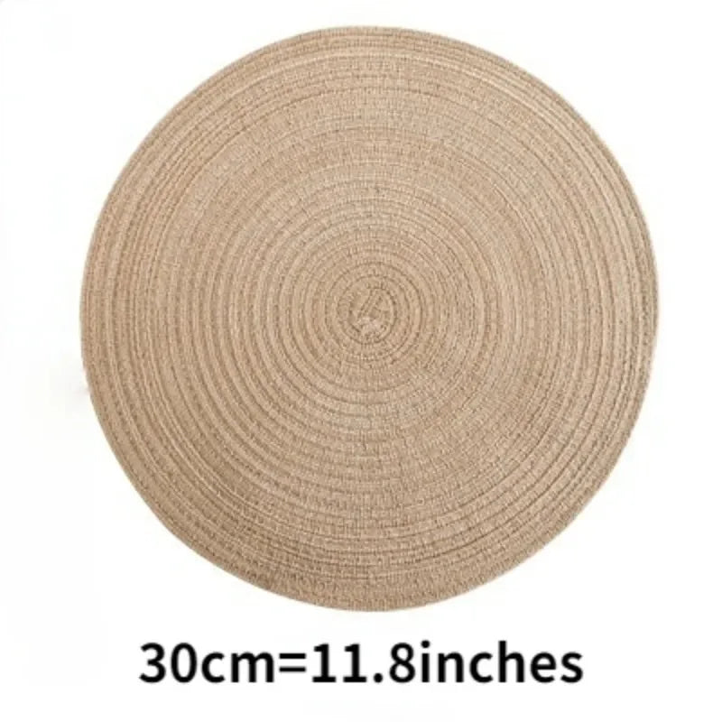 4/6pcs Round Table Mat Woven Bowl Pads