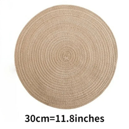 4/6pcs Round Table Mat Woven Bowl Pads