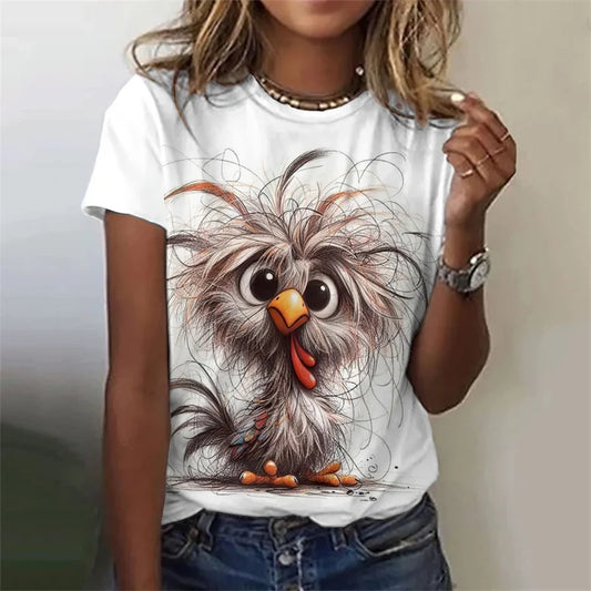 3D Rabbit Short Sleeves Casual Oversize T-Shirts