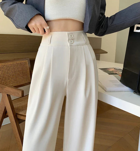 High Waist Suit Wide Leg Pants