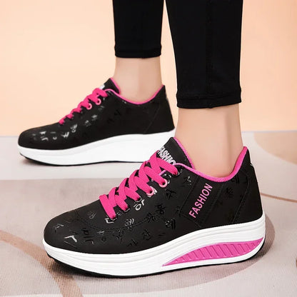 Thick Bottom Swinging  Walking Sports Sneakers