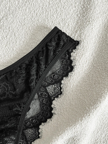 Eyelash Fancy lace strapping underwire Lingerie Set