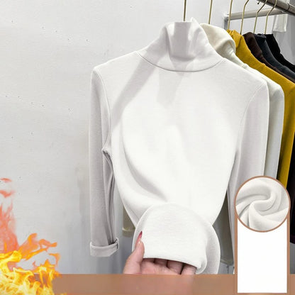 High Collar Underlay Top Autumn/Winter Overlay Thick Warm Long Sleeve T-shirt