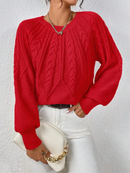 Elegant Casual Knitted Hoodie Thickened Warm Commuting Thread Sweater
