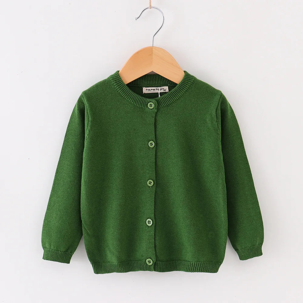 Autumn Baby Cardigan Solid Open Stitch Soft Coats Toddler Knit Jackets