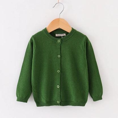 Autumn Baby Cardigan Solid Open Stitch Soft Coats Toddler Knit Jackets