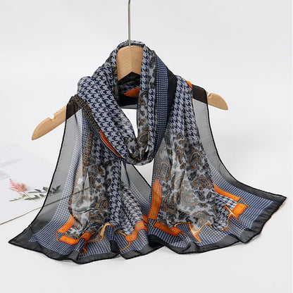 Chiffon Long Silk Scarf Turban