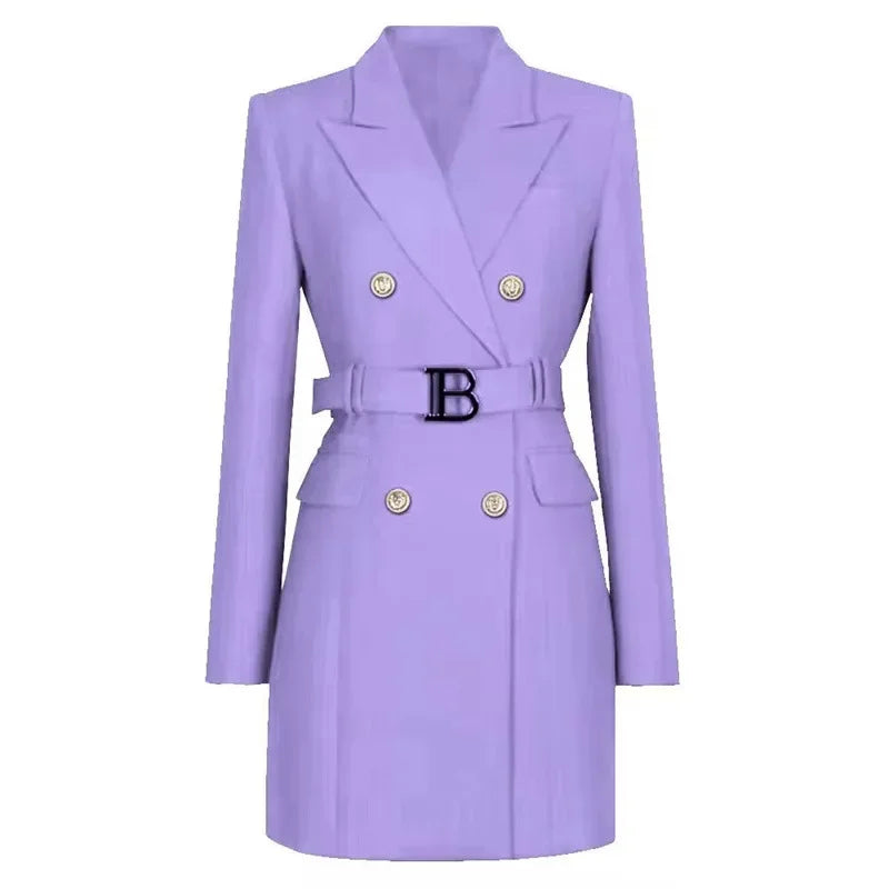 Long Sleeve Buttons Double Blazer Jacket