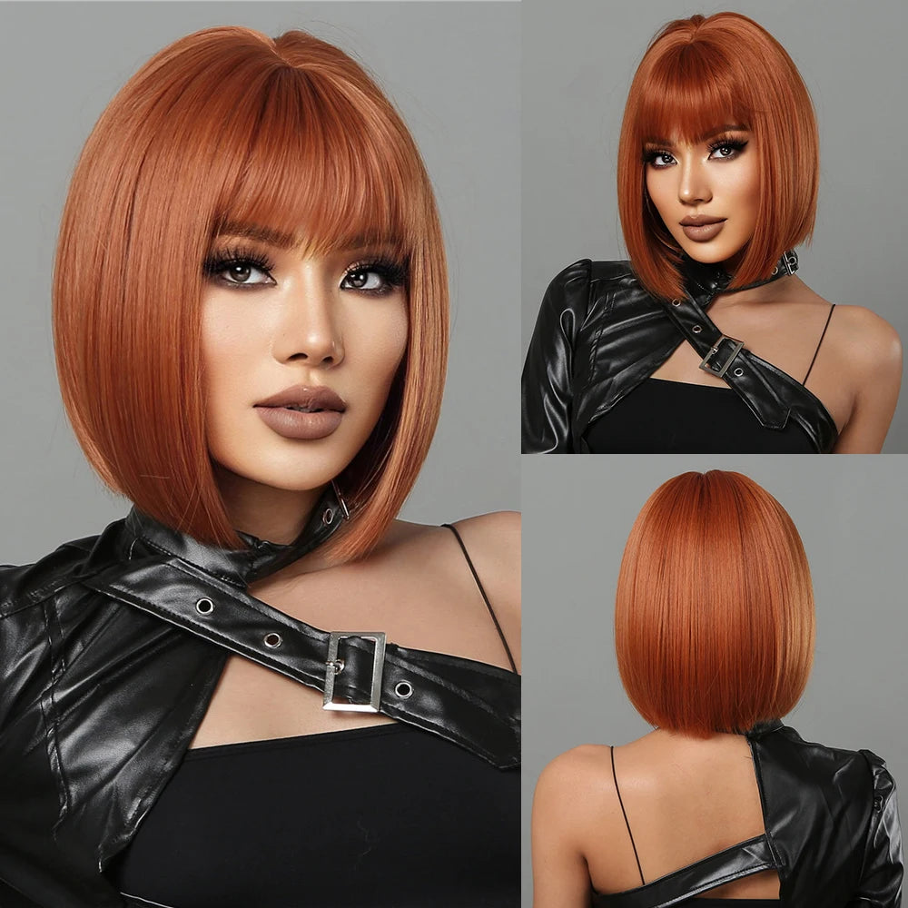 Straight Short Highlights Blonde Hair Wig