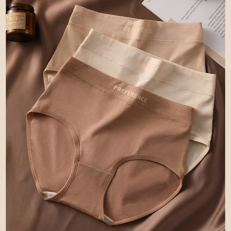 4Pcs/Set High-Waist Cotton Plus Size Lingerie