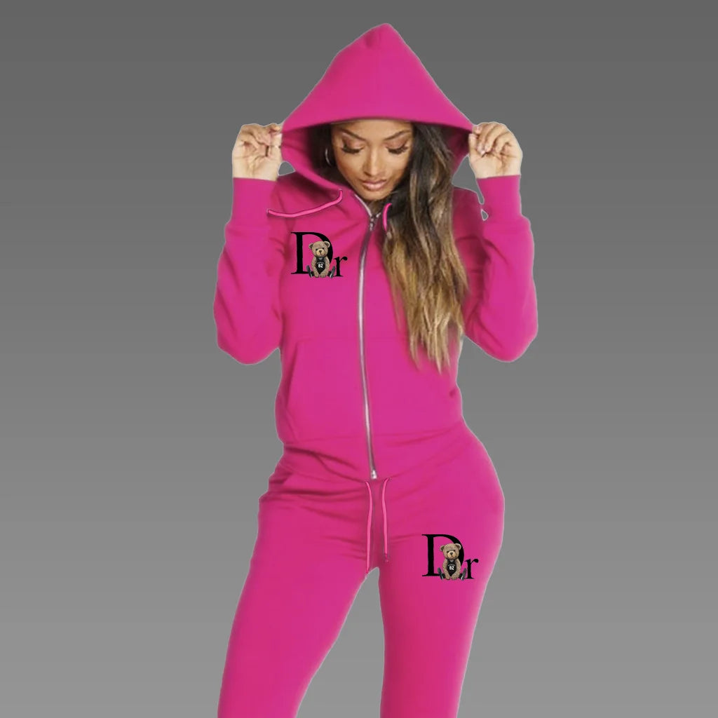 Zipper Cardigan Hoodie Jogging Suit