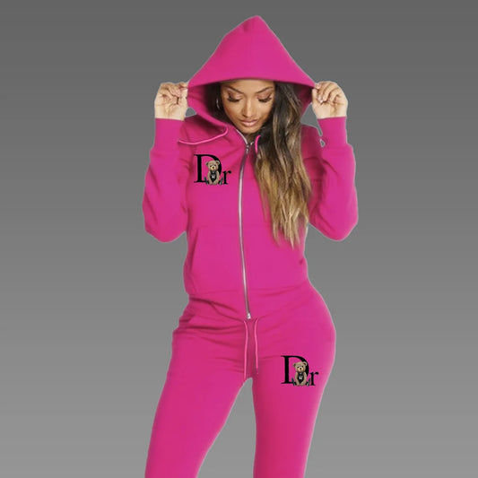 Zipper Cardigan Hoodie Jogging Suit