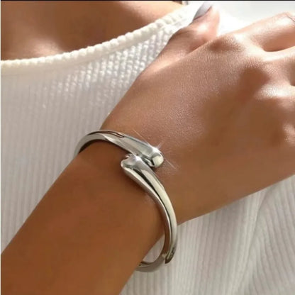 Irregular Bangle Chunky Waterdrop Open Bracelet