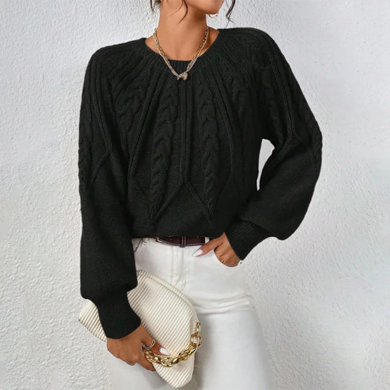 Elegant Casual Knitted Hoodie Thickened Warm Commuting Thread Sweater